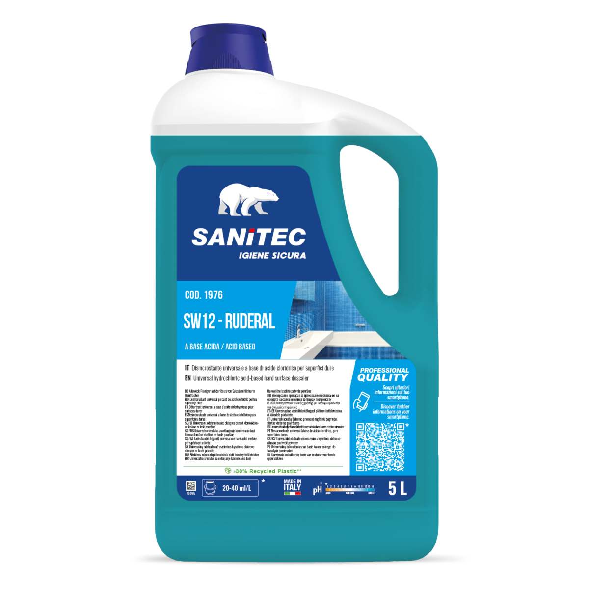 Универсален препарат за премахване на отлагания на основата на солна киселина за твърди повърхности.